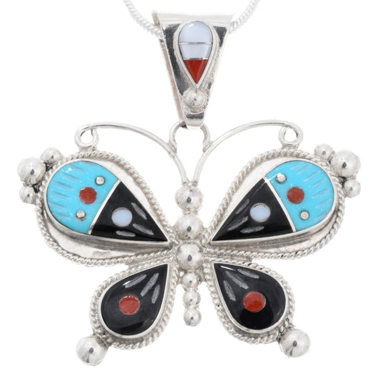 Zuni Butterfly Pendant by Lyndon Ahiyite