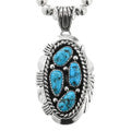 Four Stone Turquoise Nugget Pendant By Navajo artist V. Blackgoat