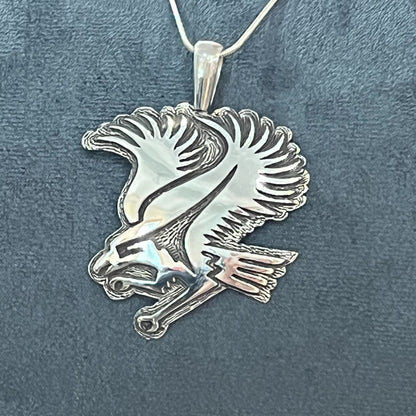 Striking Eagle Overlay Pendant - 2 sizes