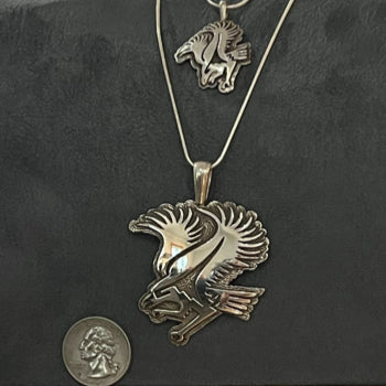 Striking Eagle Overlay Pendant - 2 sizes