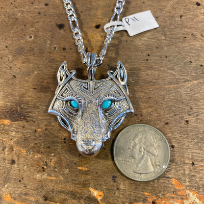 Celtic Wolf Head Pendant - P11