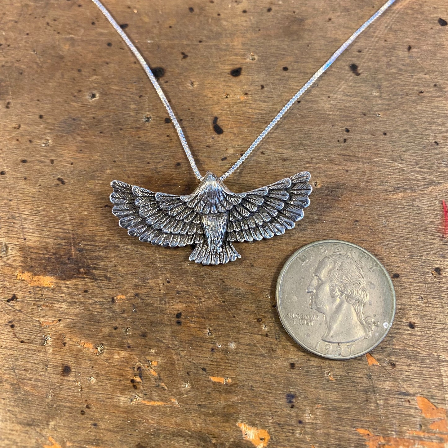 Soaring Eagle Pendant on 20" Sterling Silver Chain