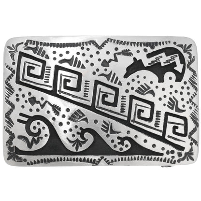 Navajo Overlay Bear Belt Buckle