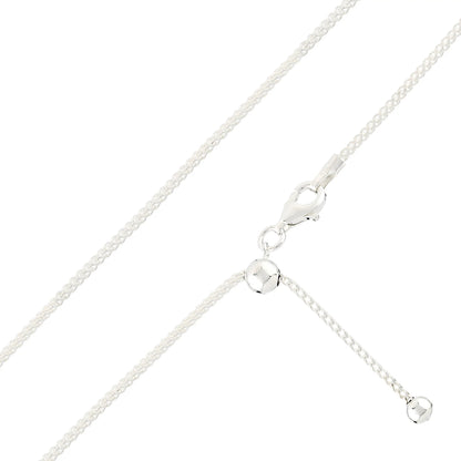 Adjustable 28" Sterling Silver Franco Chain