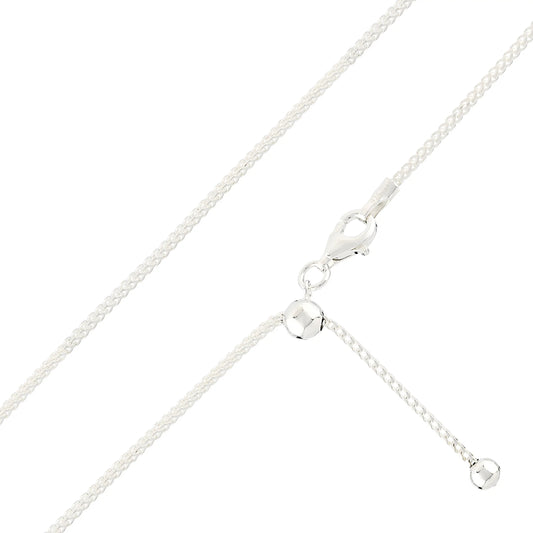 Adjustable 28" Sterling Silver Franco Chain