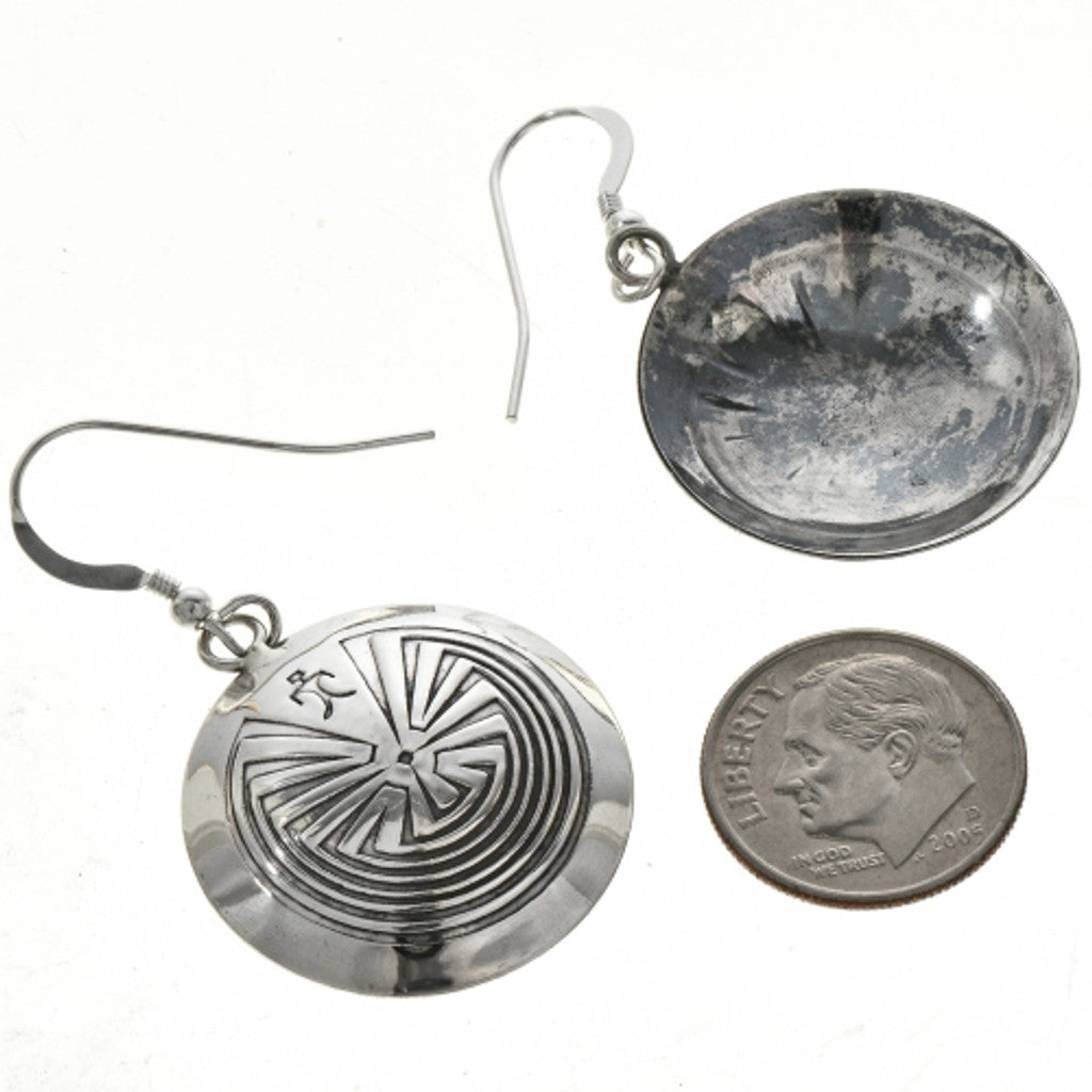 Maze of Man Disc Earrings