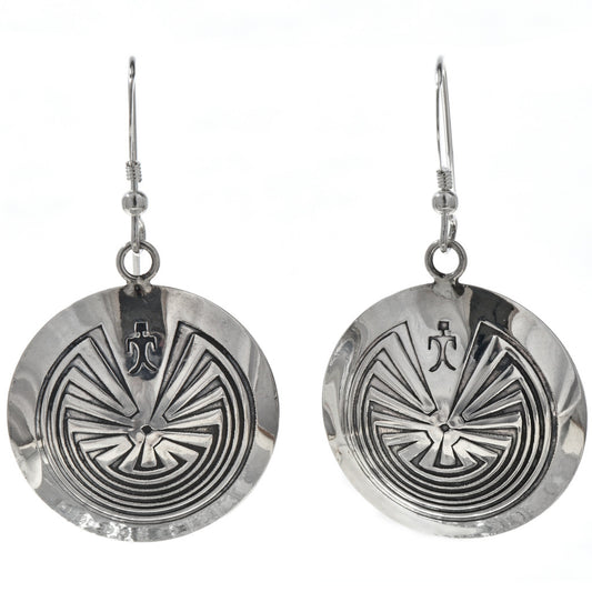 Maze of Man Disc Earrings