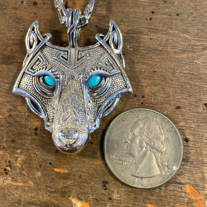 Celtic Wolf Head Pendant - P11