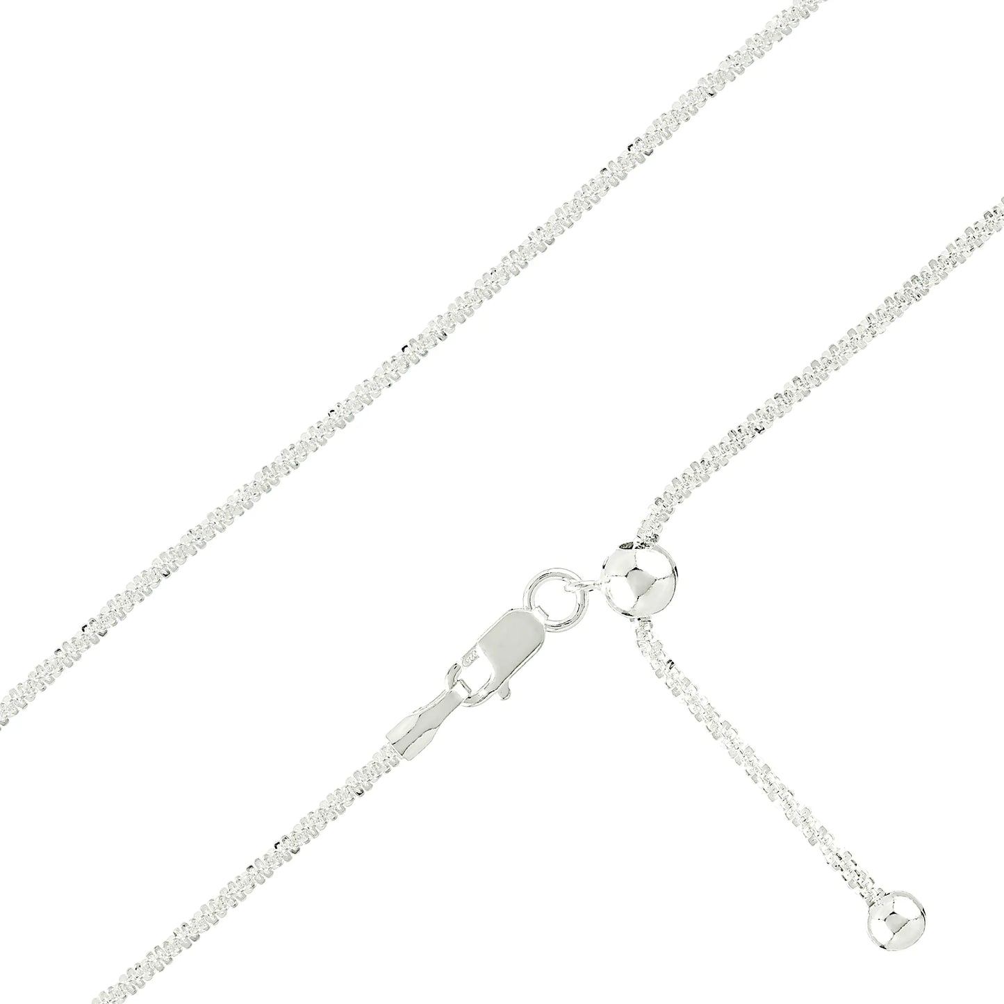 Adjustable 20" Sterlling Silver Chris Cross Chain